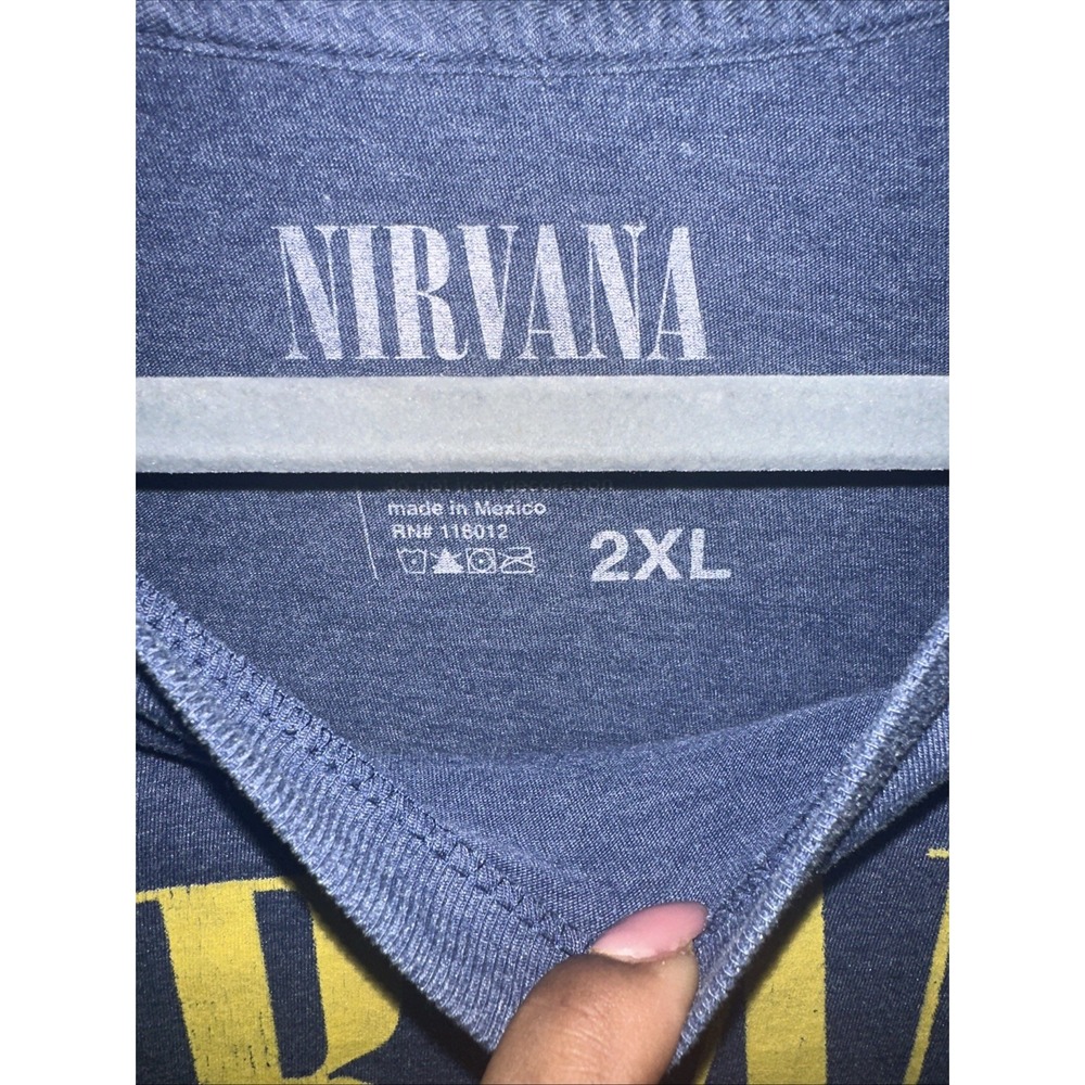 Men Nirvana Blue Shirt Cotton Polyester . Used Good Condition. Size 2xL - Picture 7 of 8